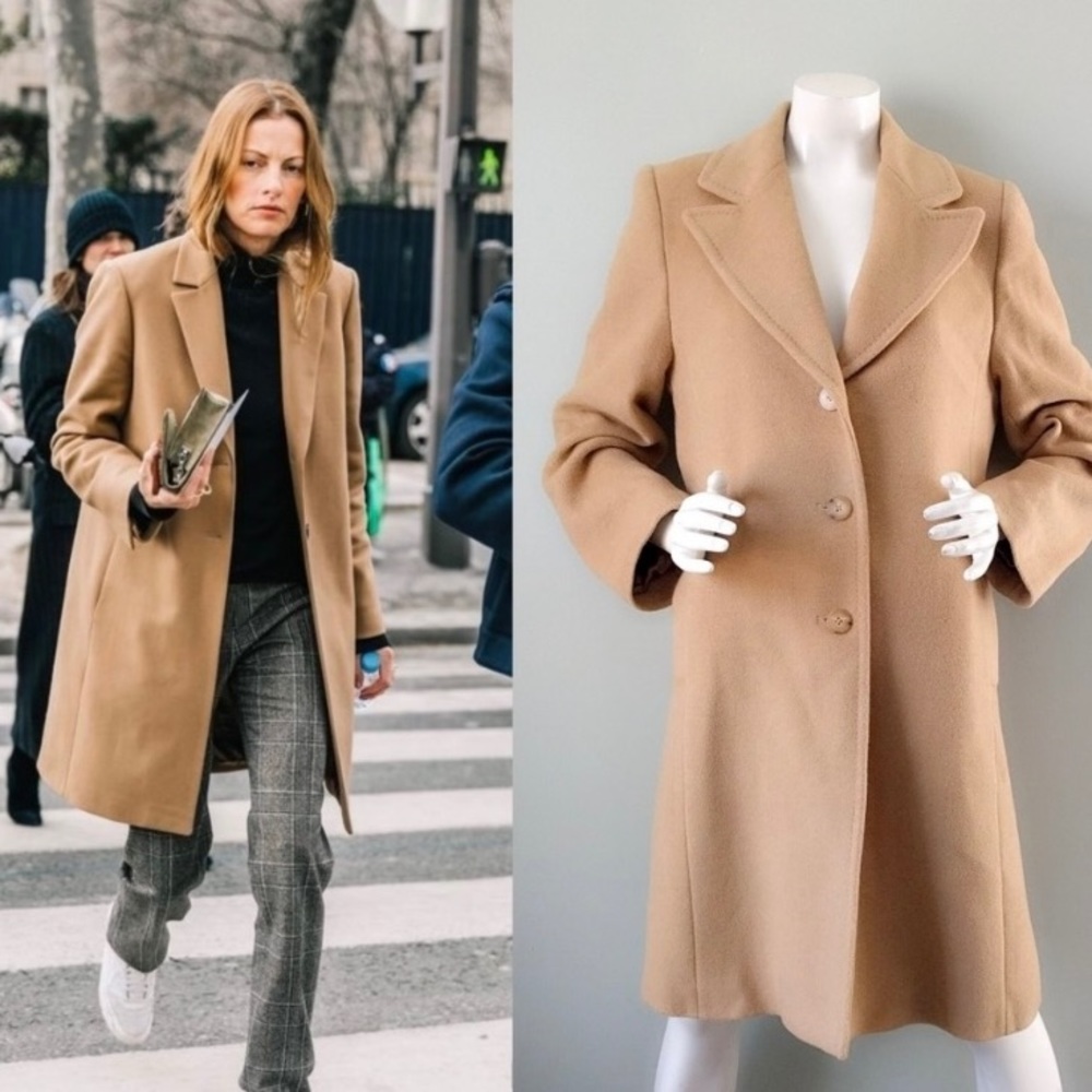 Vintage Larry Levine Italian 100% Camel Hair Coat